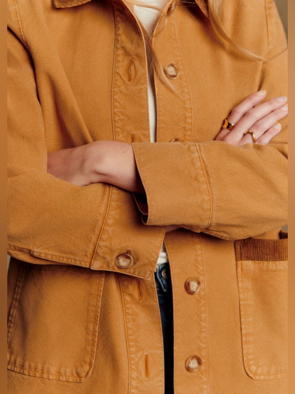 NWOT Sezane Gabin Jacket Light Camel Size 4/Small - Picture 3 of 11